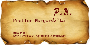 Preller Margaréta névjegykártya
